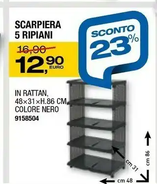 Bricofer Scarpiera 5 Ripiani 9158504 offerta