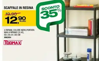 Toomax Scaffale In Resina 4 Ripiani