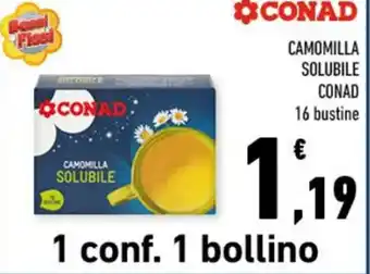 Conad CAMOMILLA SOLUBILE CONAD 16 bustine offerta