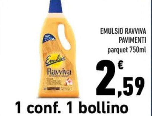 Conad EMULSIO RAVVIVA PAVIMENTI parquet 750ml offerta