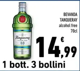 Conad BEVANDA TANQUERAY alcohol free 70cl offerta