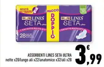 Conad ASSORBENTI LINES SETA ULTRA offerta