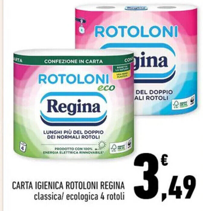 Conad CARTA IGIENICA ROTOLONI REGINA classical ecologica 4 rotoli offerta