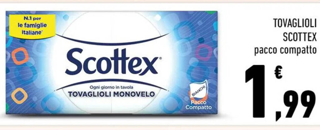 Conad TOVAGLIOLI SCOTTEX pacco compatto offerta