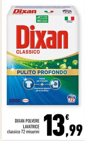 Conad DIXAN POLVERE LAVATRICE classico 72 misurini offerta