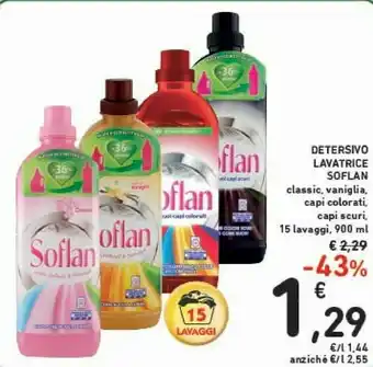 Soflan Detersivo Lavatrice Classic, Vaniglia, Capi Colorati, Capi Scuri