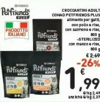 Conad Conad Croccantini Adult Perfriends Plus Alimento Per Gatti offerta