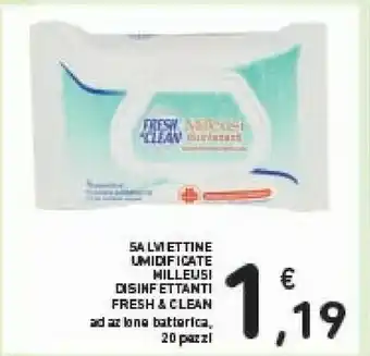 Conad Fresh & Clean Salviettine Umidificante Milleusi Disinfettanti offerta