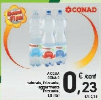 Conad Conad - Acqua Minerale Naturale Frizzante 1500 G(ml) offerta