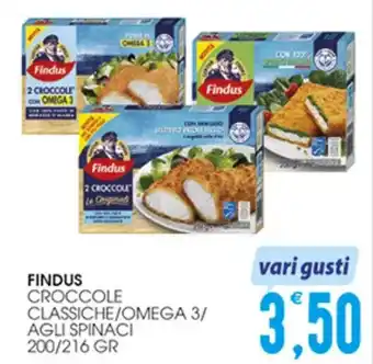 FINDUS CROCCOLE CLASSICHE/OMEGA 3/ AGLI SPINACI 200/216 GR