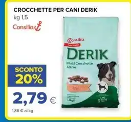 Oasi CROCCHETTE PER CANI DERIK kg 1,5 Consilia offerta