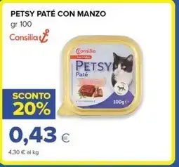 Oasi PETSY PATÉ CON MANZO gr 100 Consilia offerta