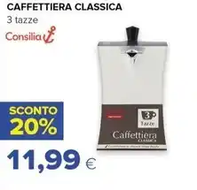 Oasi CAFFETTIERA CLASSICA 3 tazze Consilia offerta