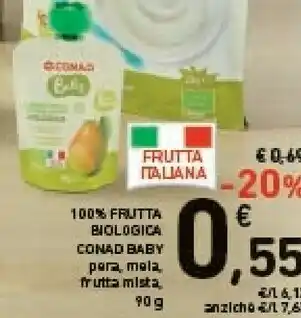 Conad Conad - 100% Frutta Biologica Baby 90 G offerta