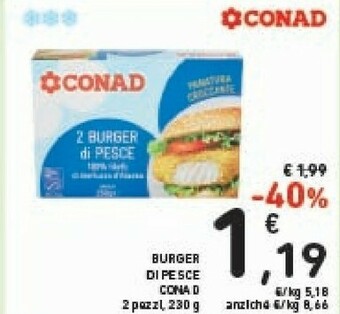 Conad Conad Burger Di Pesce offerta