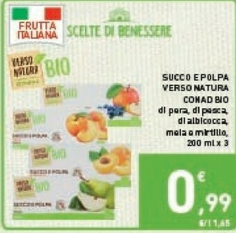 Conad Conad - Succo E Polpa Pera Biologico Verso Natura 600 G(ml) offerta