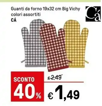 Iper La Grande Ca Guanti Da Forno Big Vichy offerta