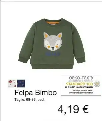 KiK Felpa Bimbo offerta
