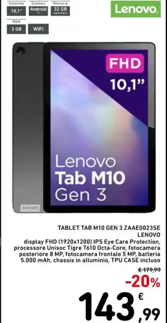 Spazio Conad TABLET TAB M10 GEN 3 ZAAE0023SE LENOVO offerta