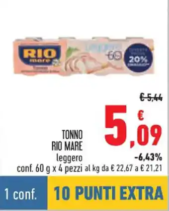 Conad City TONNO RIO MARE leggero conf. 60 g x 4 pezzi offerta