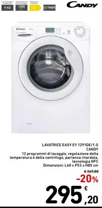 Spazio Conad LAVATRICE EASY EY 1291DE/1-S CANDY offerta