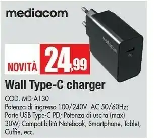 Vobis Mediacom Wall Type -C Charger MD-A130 offerta