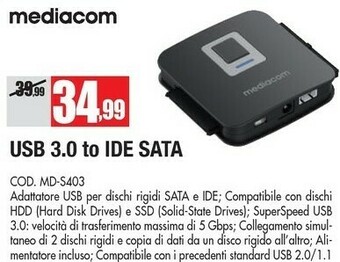 Vobis Mediacom Usb 3.0 To Ide Sata offerta