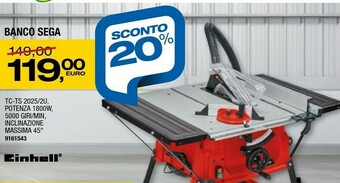 Self Einhell Banco Sega offerta