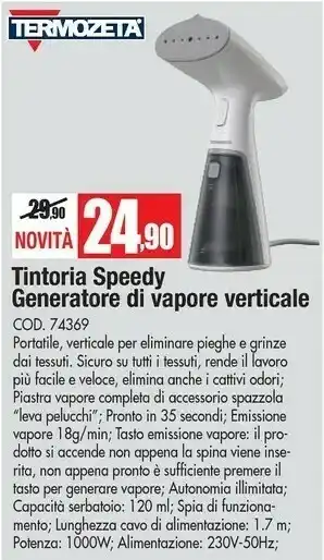 Termozeta 74369 Tintoria Speedy Generatore Di Vapore Verticale