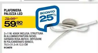 Bricofer Plafoniera Palozza Led offerta