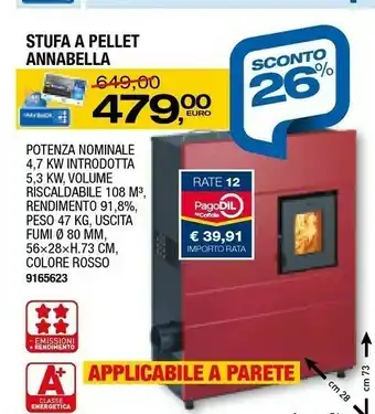 Bricofer Annabella Stufa A Pellet offerta