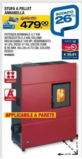 Bricofer Stufa A Pellet Annabella offerta
