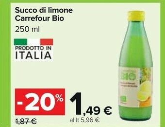 Carrefour Carrefour - Succo Di Limone 250 G(ml) offerta