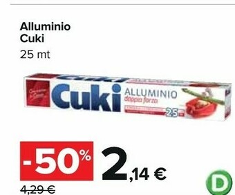 Carrefour Cuki Alluminio offerta