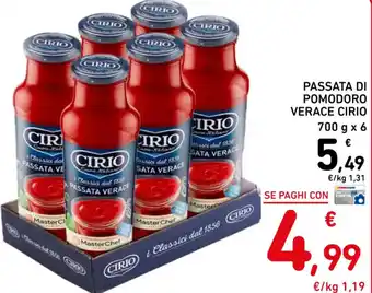 Spazio Conad PASSATA DI POMODORO VERACE CIRIO 700 g x 6 offerta