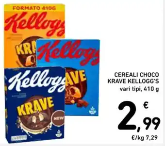 Spazio Conad CEREALI CHOCO KRAVE KELLOGG'S vari tipi, 410 g offerta