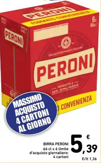 Spazio Conad BIRRA PERONI 66 cl x 6 limite offerta