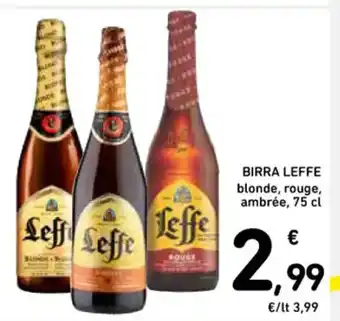 Spazio Conad BIRRA LEFFE blonde, rouge, ambrée, 75 cl offerta