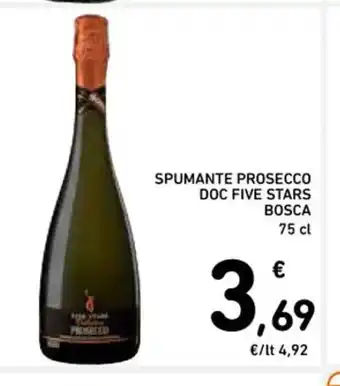 Spazio Conad SPUMANTE PROSECCO DOC FIVE STARS BOSCA 75 cl offerta