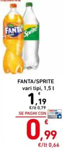 Spazio Conad FANTA/SPRITE vari tipi, 1,5 l offerta