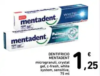 Spazio Conad DENTIFRICIO MENTADENT 75 ml offerta
