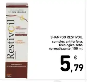 Spazio Conad SHAMPOO RESTIVOIL complex antiforfora, fisiologico sebo normalizzante, 150 ml offerta