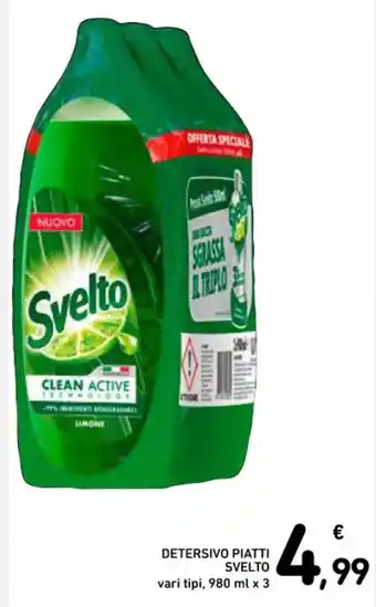 Spazio Conad DETERSIVO PIATTI SVELTO vari tipi, 980 ml x 3 offerta