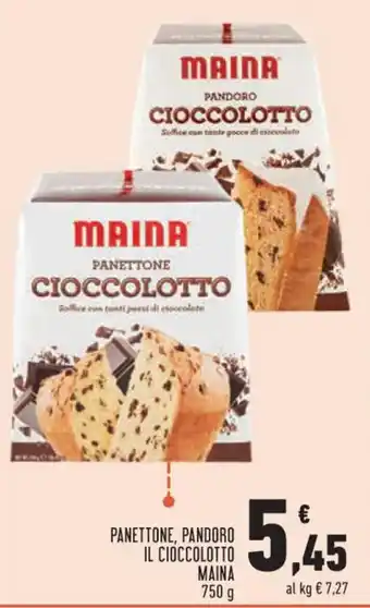 Conad PANETTONE, PANDORO IL CIOCCOLOTTO MAINA 750 g offerta