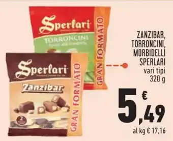 ZANZIBAR, TORRONCINI, MORBIDELLI SPERLARI vari tipi 320 g