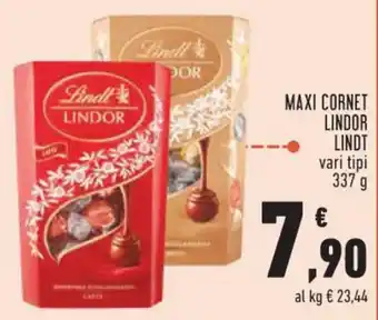 Conad MAXI CORNET LINDOR LINDT vari tipi 337 g offerta