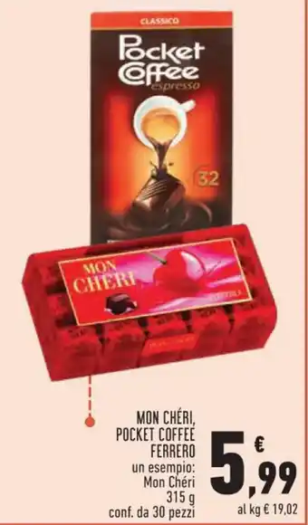 Conad MON CHÉRI, POCKET COFFEE FERRERO 315 g offerta