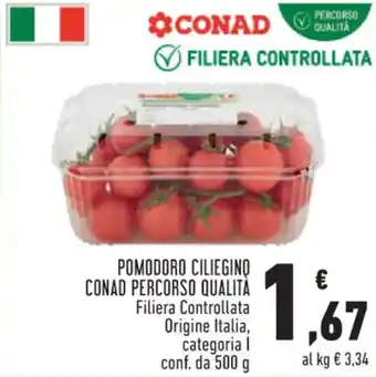 Conad POMODORO CILIEGINO CONAD PERCORSO QUALITÀ 500 g offerta