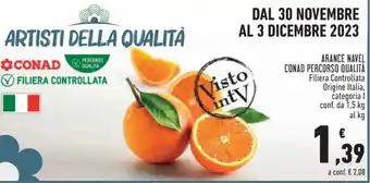 Conad ARANCE NAVEL CONAD PERCORSO QUALITÀ 1,5 kg offerta
