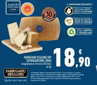 Conad PARMIGIANO REGGIANO DOP SAPORI&DINTORNI CONAD stagionatura minima 30 mesi offerta